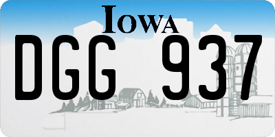 IA license plate DGG937