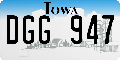 IA license plate DGG947