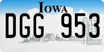 IA license plate DGG953