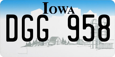 IA license plate DGG958