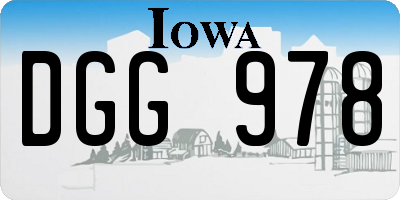 IA license plate DGG978