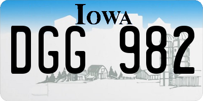 IA license plate DGG982