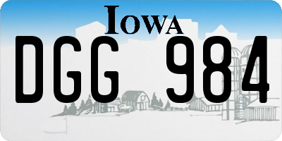 IA license plate DGG984
