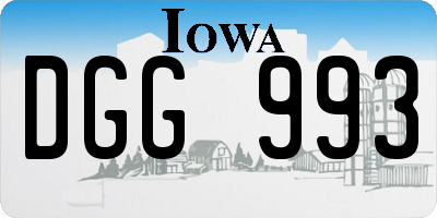 IA license plate DGG993