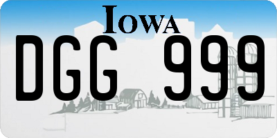 IA license plate DGG999