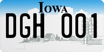 IA license plate DGH001