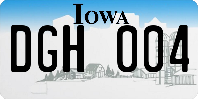 IA license plate DGH004