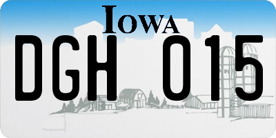 IA license plate DGH015
