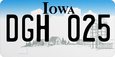 IA license plate DGH025