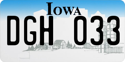 IA license plate DGH033