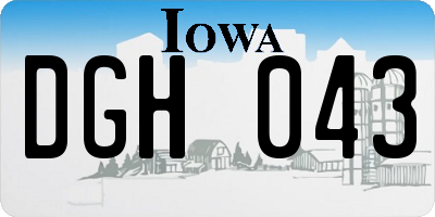 IA license plate DGH043