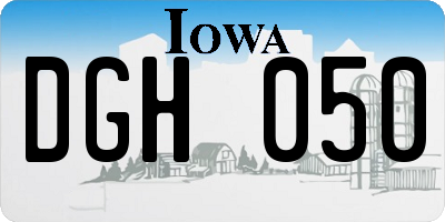 IA license plate DGH050