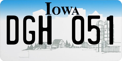 IA license plate DGH051
