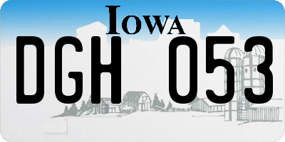 IA license plate DGH053