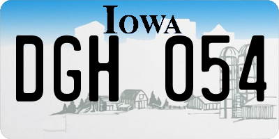 IA license plate DGH054