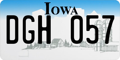IA license plate DGH057