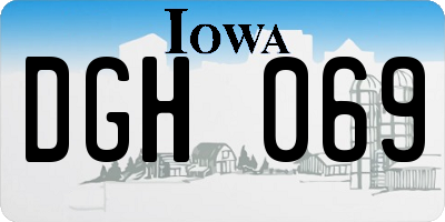 IA license plate DGH069