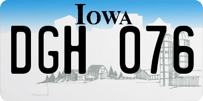 IA license plate DGH076