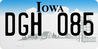 IA license plate DGH085