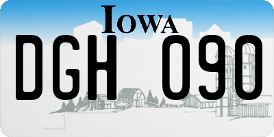 IA license plate DGH090