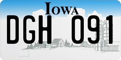 IA license plate DGH091