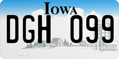IA license plate DGH099
