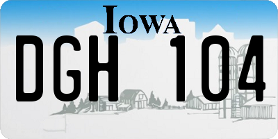 IA license plate DGH104
