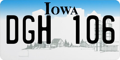 IA license plate DGH106