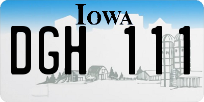 IA license plate DGH111