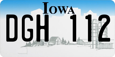 IA license plate DGH112