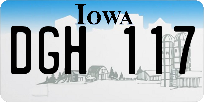 IA license plate DGH117