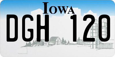 IA license plate DGH120