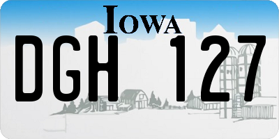 IA license plate DGH127