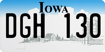 IA license plate DGH130