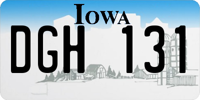 IA license plate DGH131