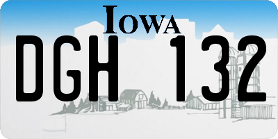 IA license plate DGH132
