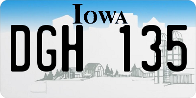 IA license plate DGH135