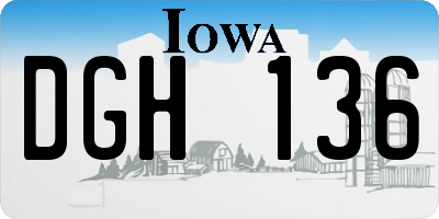 IA license plate DGH136