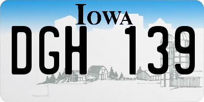 IA license plate DGH139
