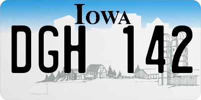 IA license plate DGH142