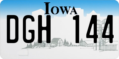 IA license plate DGH144