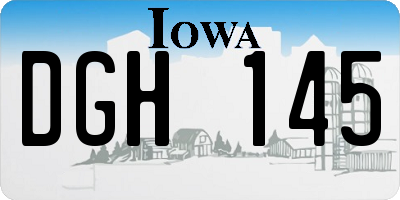 IA license plate DGH145