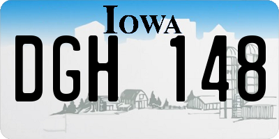 IA license plate DGH148