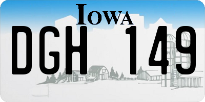 IA license plate DGH149