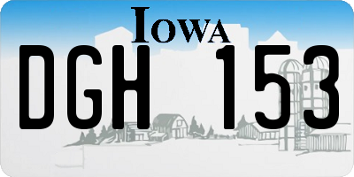IA license plate DGH153