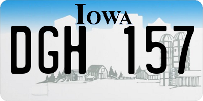 IA license plate DGH157