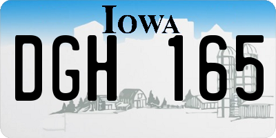 IA license plate DGH165