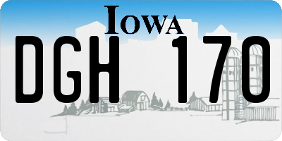IA license plate DGH170