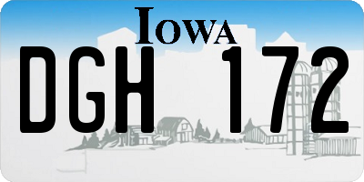 IA license plate DGH172