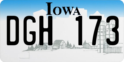 IA license plate DGH173